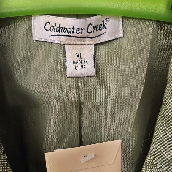NWT - Linen Blend Coldwater Creek Green Blazer - Size XL - Picture 6 of 10